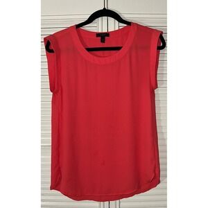 J. Crew Bright Red Cap Sleeve Blouse